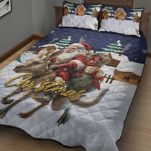 Kangaroo Australia Christmas Quilt Bed Set Xmas Pattern