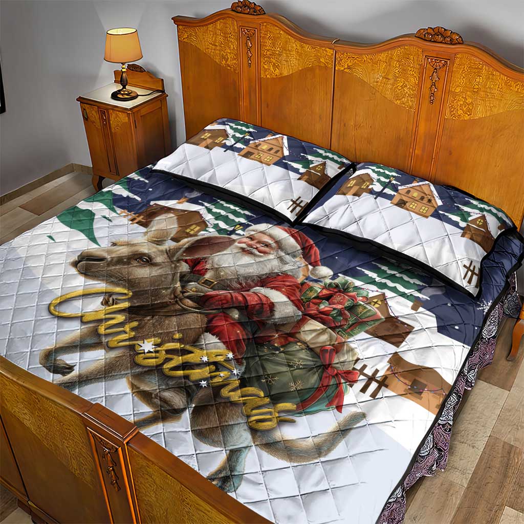 Kangaroo Australia Christmas Quilt Bed Set Xmas Pattern