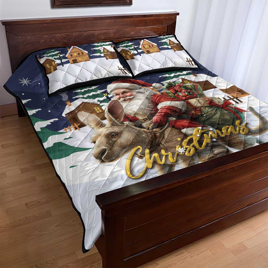Kangaroo Australia Christmas Quilt Bed Set Xmas Pattern