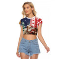 Kangaroo Australia Christmas Raglan Cropped T Shirt Xmas Pattern