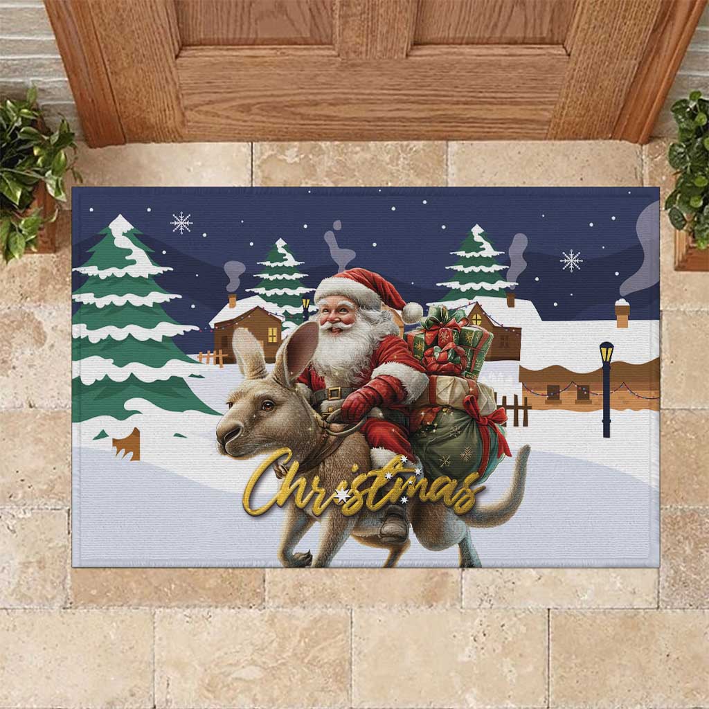 Kangaroo Australia Christmas Rubber Doormat Xmas Pattern