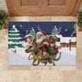 Kangaroo Australia Christmas Rubber Doormat Xmas Pattern