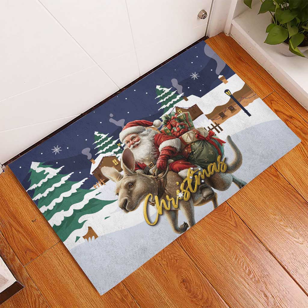 Kangaroo Australia Christmas Rubber Doormat Xmas Pattern
