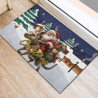 Kangaroo Australia Christmas Rubber Doormat Xmas Pattern