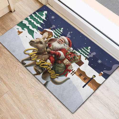 Kangaroo Australia Christmas Rubber Doormat Xmas Pattern