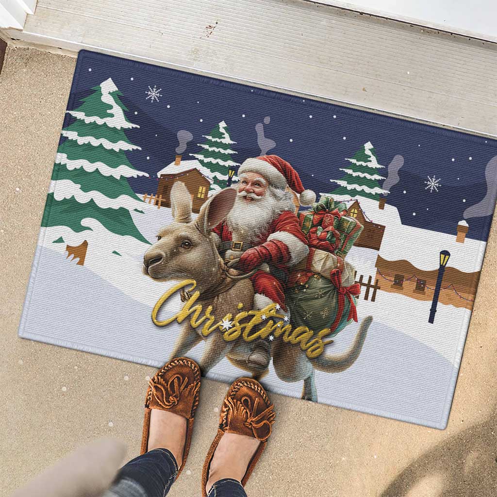 Kangaroo Australia Christmas Rubber Doormat Xmas Pattern