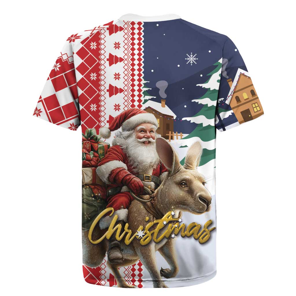 Kangaroo Australia Christmas Rugby Jersey Xmas Pattern