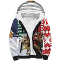 Kangaroo Australia Christmas Sherpa Hoodie Xmas Pattern