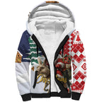 Kangaroo Australia Christmas Sherpa Hoodie Xmas Pattern