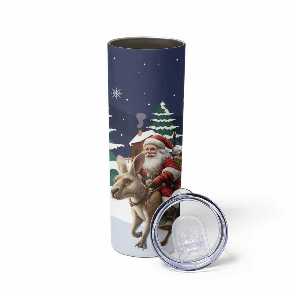 Kangaroo Australia Christmas Skinny Tumbler Xmas Pattern