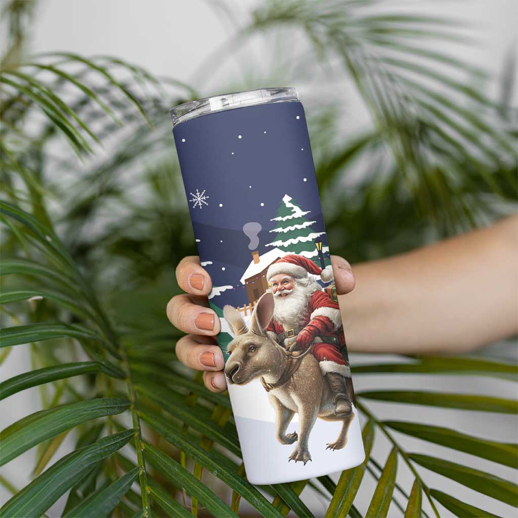 Kangaroo Australia Christmas Skinny Tumbler Xmas Pattern