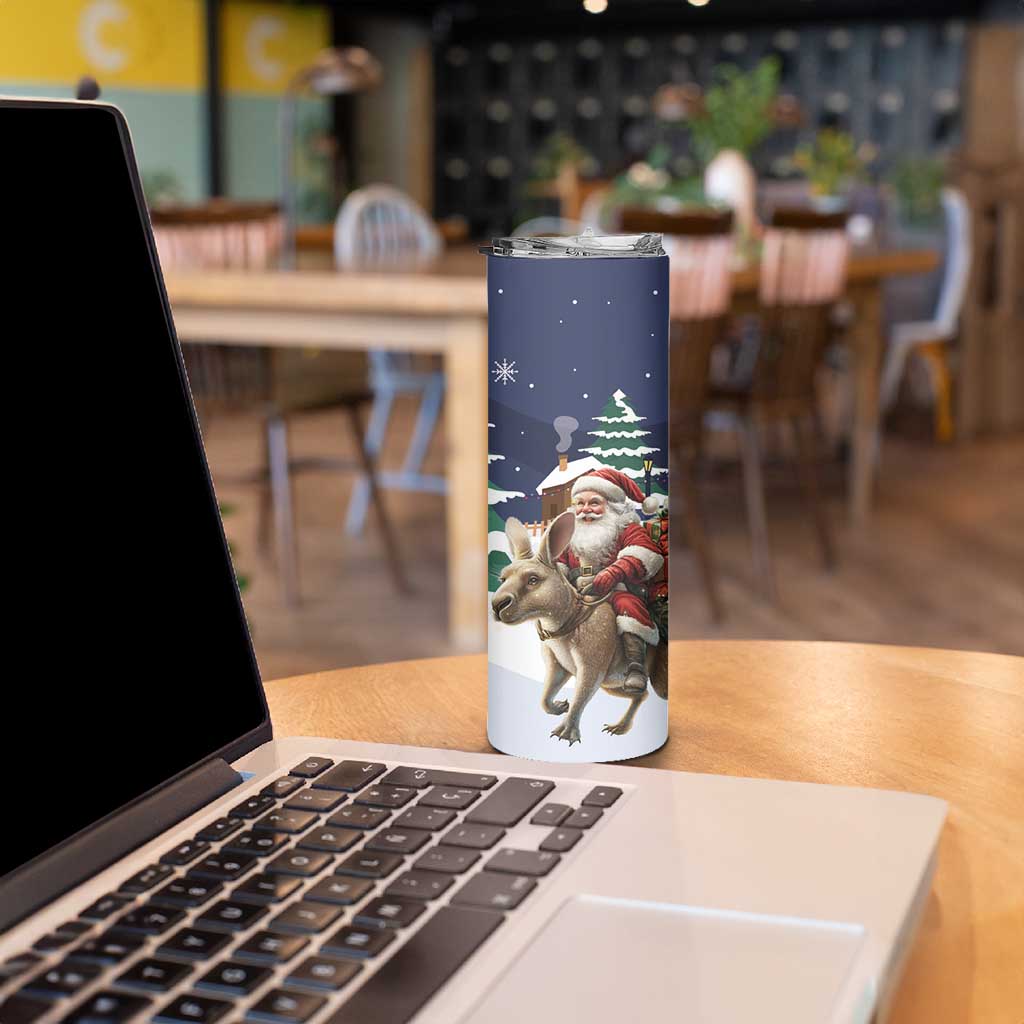 Kangaroo Australia Christmas Skinny Tumbler Xmas Pattern