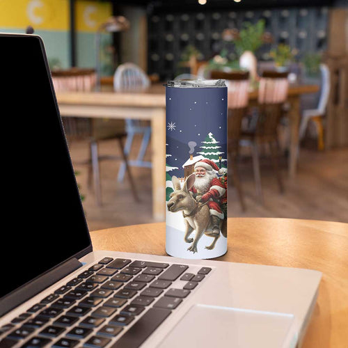 Kangaroo Australia Christmas Skinny Tumbler Xmas Pattern