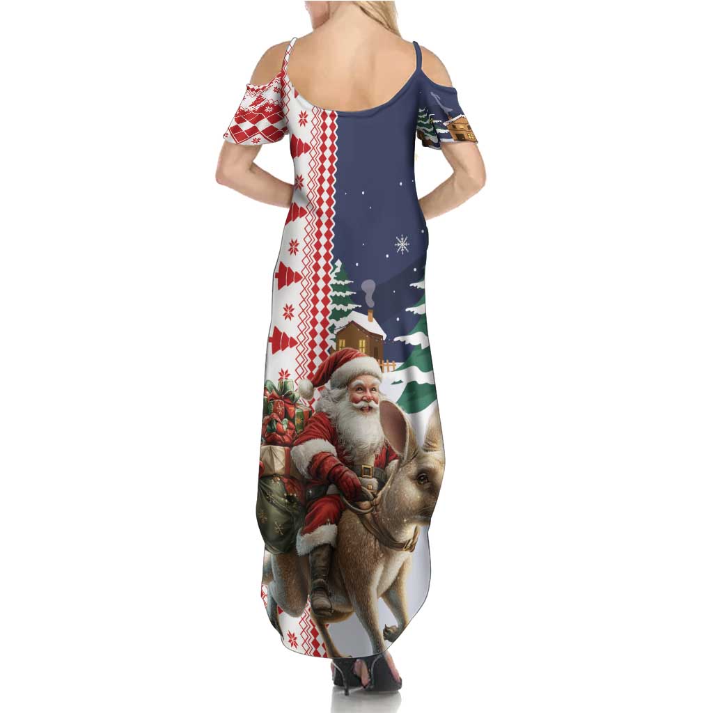 Kangaroo Australia Christmas Summer Maxi Dress Xmas Pattern
