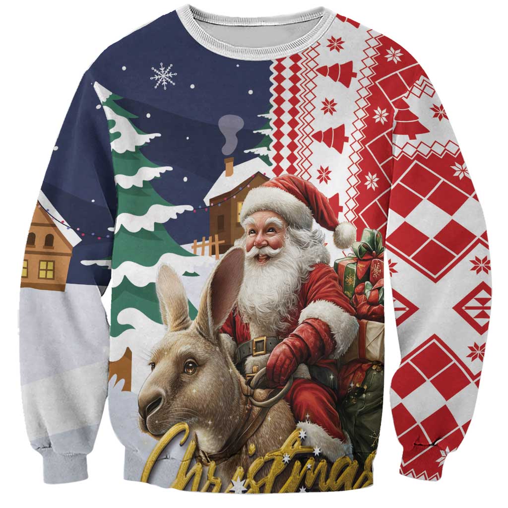 Kangaroo Australia Christmas Sweatshirt Xmas Pattern