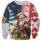 Kangaroo Australia Christmas Sweatshirt Xmas Pattern