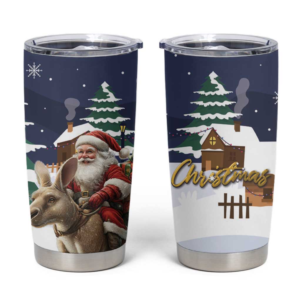 Kangaroo Australia Christmas Tumbler Cup Xmas Pattern