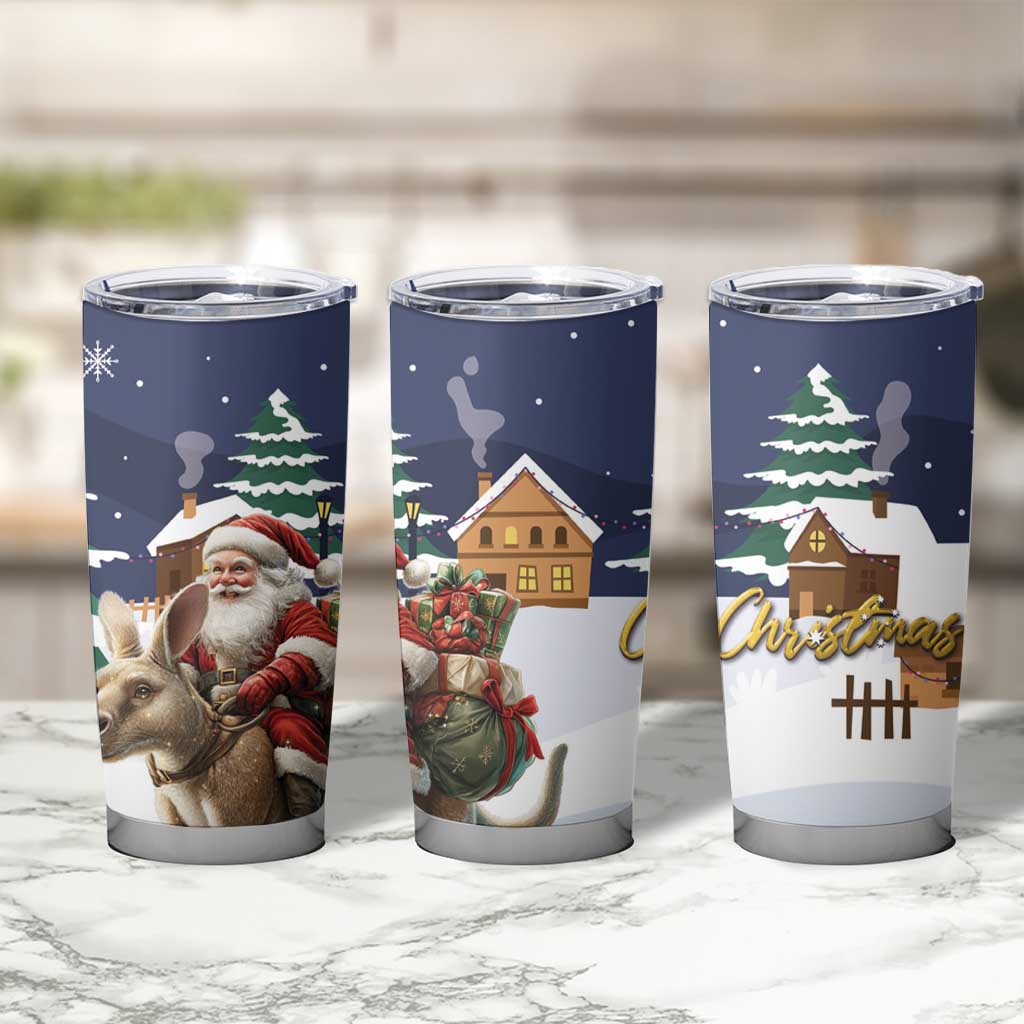 Kangaroo Australia Christmas Tumbler Cup Xmas Pattern