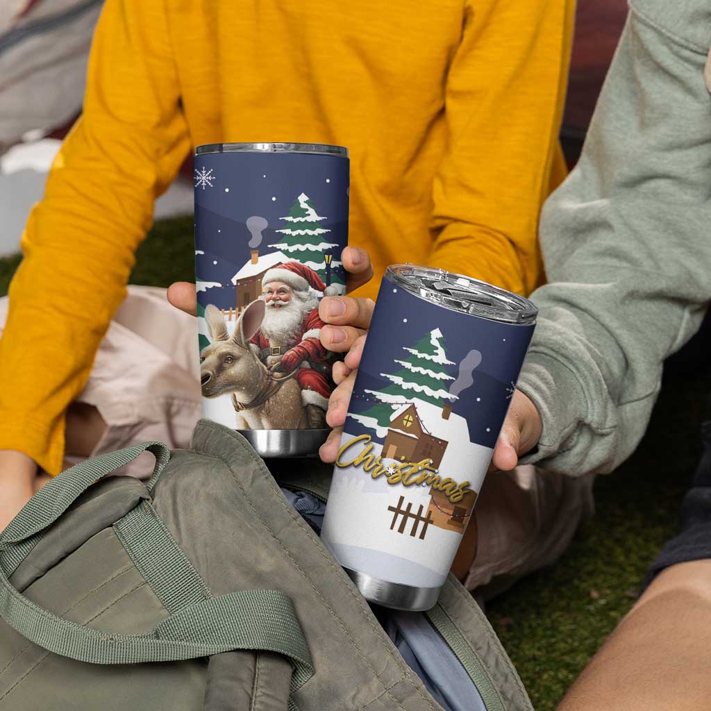 Kangaroo Australia Christmas Tumbler Cup Xmas Pattern