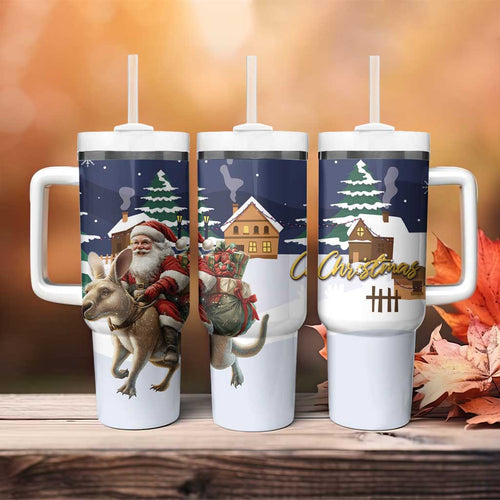 Kangaroo Australia Christmas Tumbler With Handle Xmas Pattern