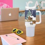 Kangaroo Australia Christmas Tumbler With Handle Xmas Pattern