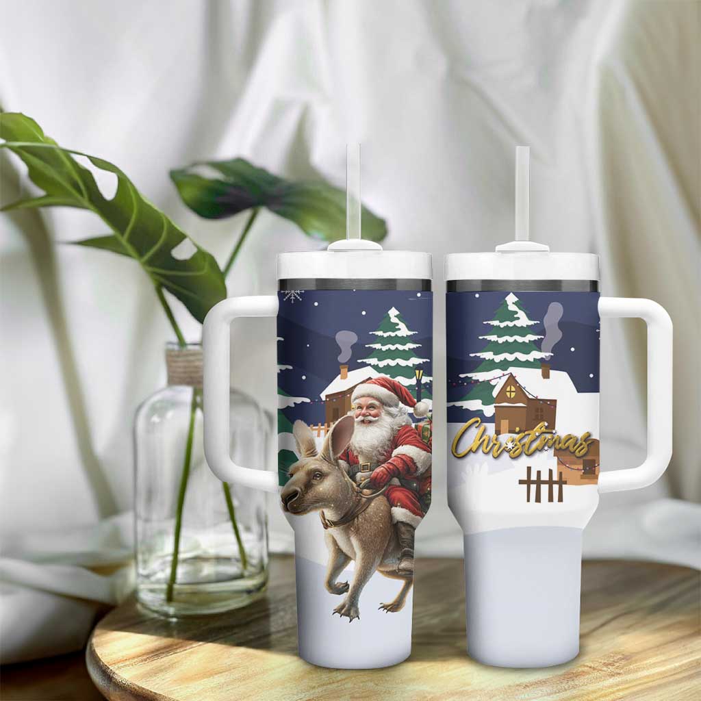 Kangaroo Australia Christmas Tumbler With Handle Xmas Pattern