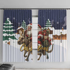 Kangaroo Australia Christmas Window Curtain Xmas Pattern