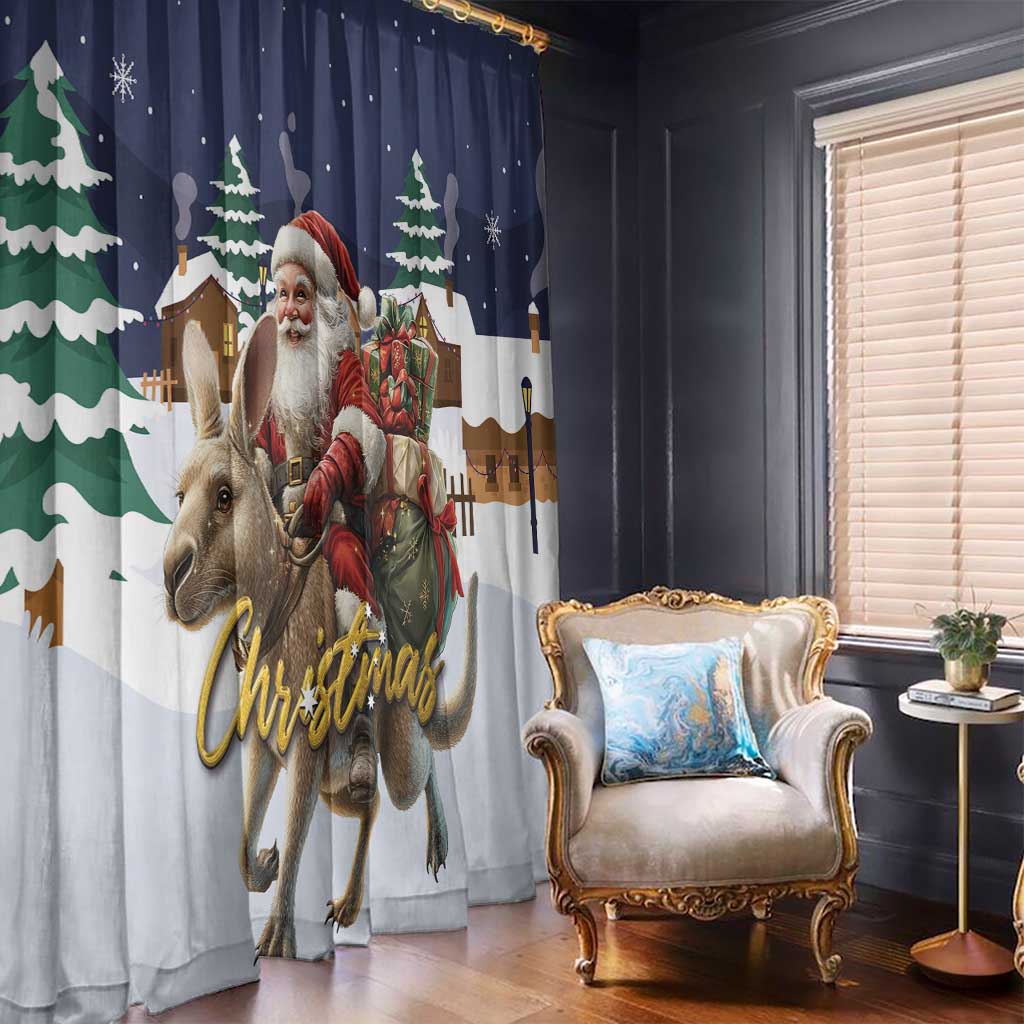Kangaroo Australia Christmas Window Curtain Xmas Pattern