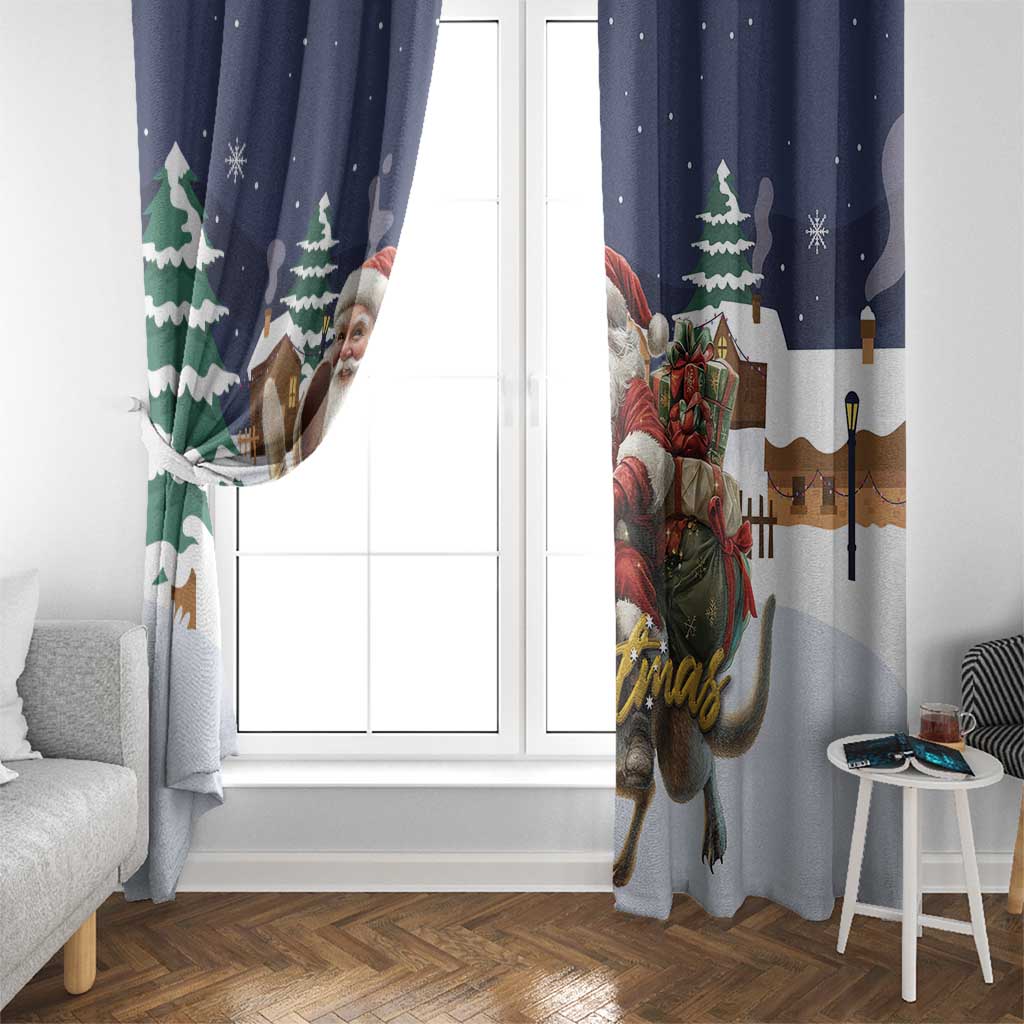 Kangaroo Australia Christmas Window Curtain Xmas Pattern