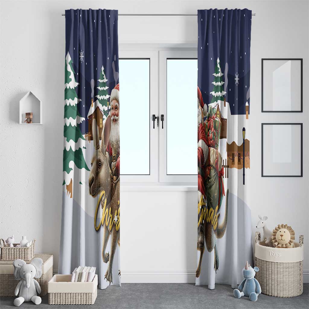 Kangaroo Australia Christmas Window Curtain Xmas Pattern