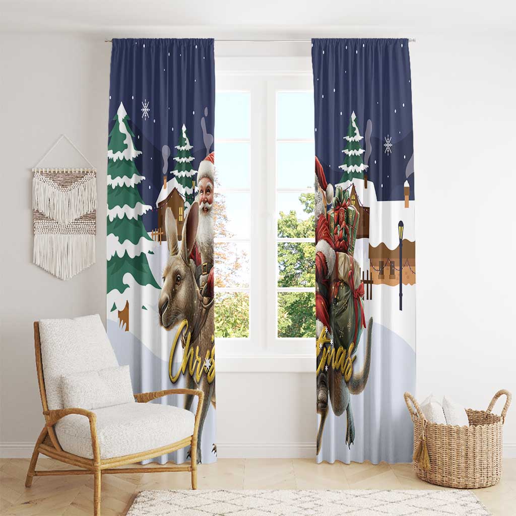 Kangaroo Australia Christmas Window Curtain Xmas Pattern