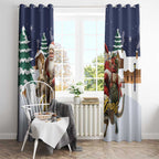 Kangaroo Australia Christmas Window Curtain Xmas Pattern