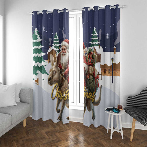 Kangaroo Australia Christmas Window Curtain Xmas Pattern