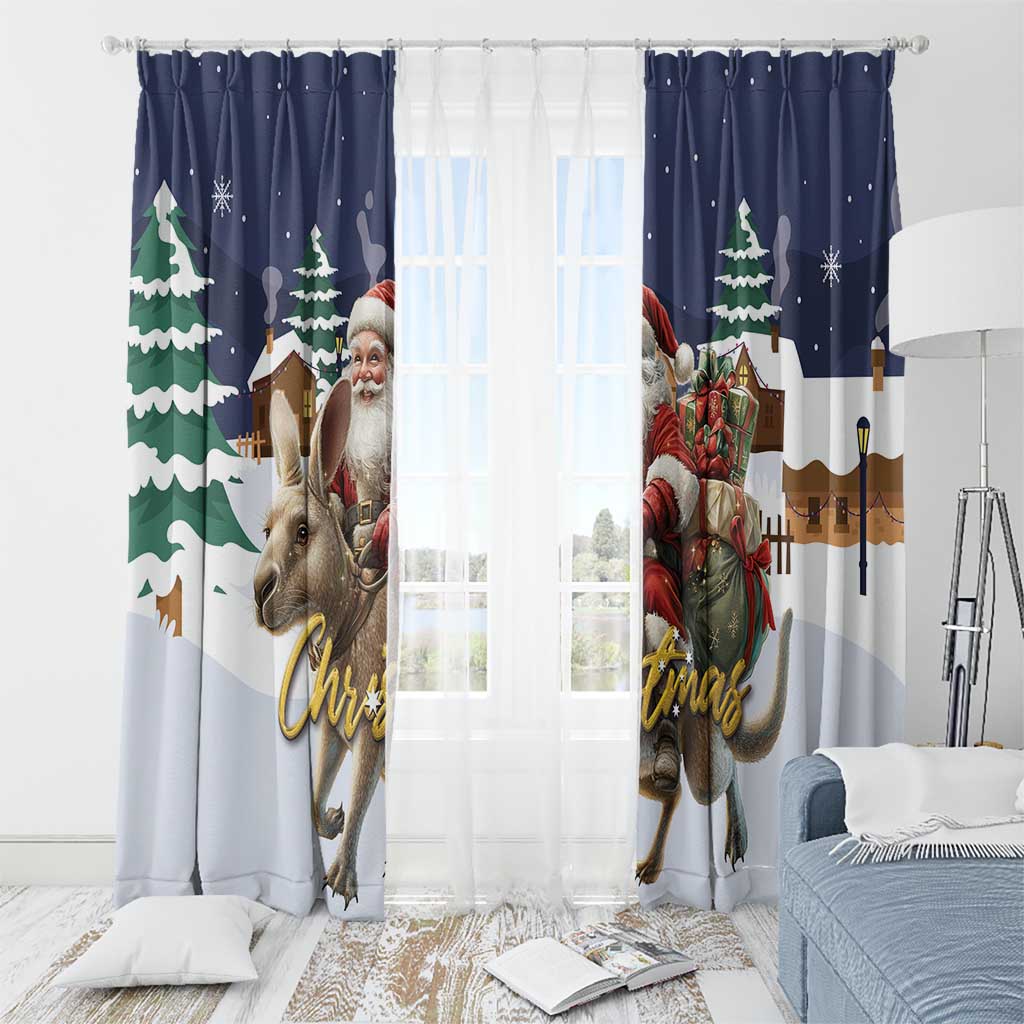 Kangaroo Australia Christmas Window Curtain Xmas Pattern