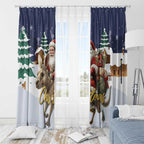 Kangaroo Australia Christmas Window Curtain Xmas Pattern