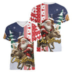 Kangaroo Australia Christmas Women V-Neck T-Shirt Xmas Pattern