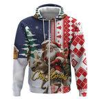 Kangaroo Australia Christmas Zip Hoodie Xmas Pattern