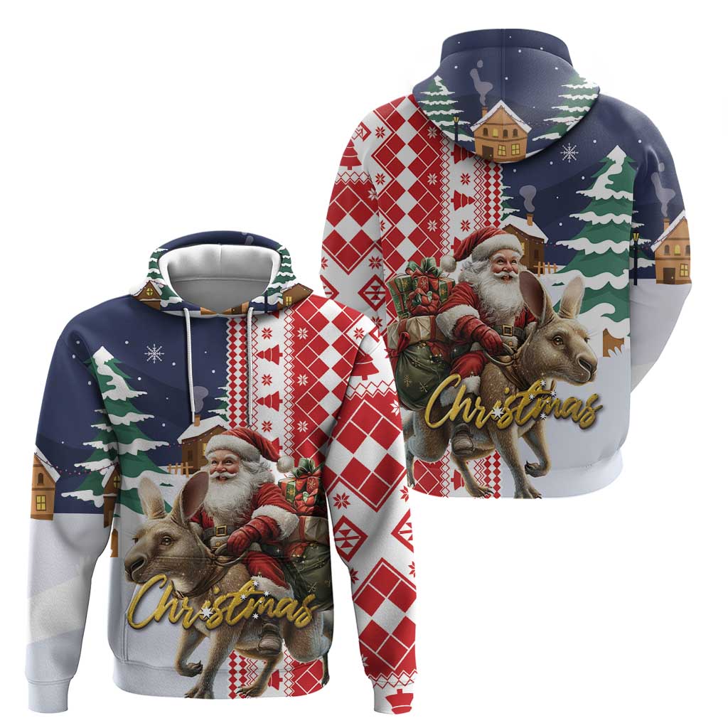 Kangaroo Australia Christmas Zip Hoodie Xmas Pattern