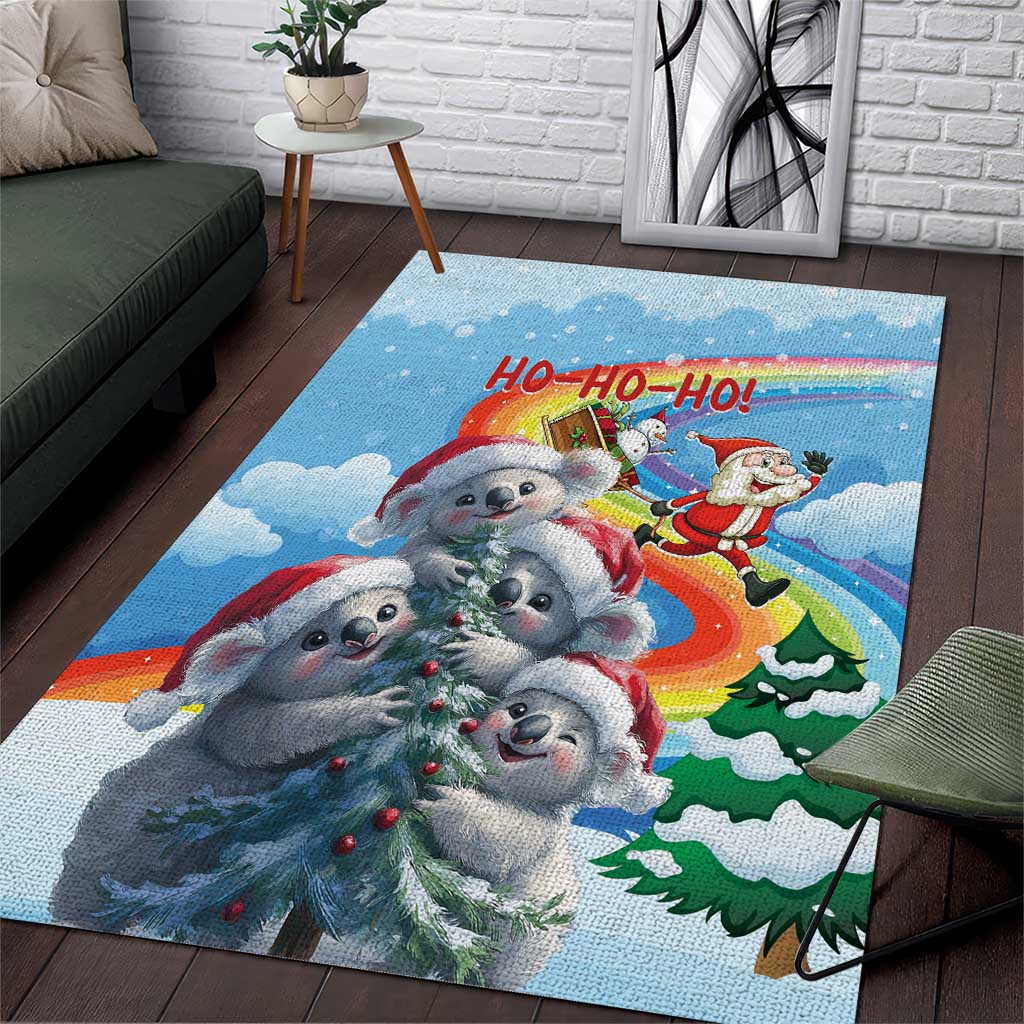 Australia Koala Christmas Area Rug Santa Claus Ho Ho Ho