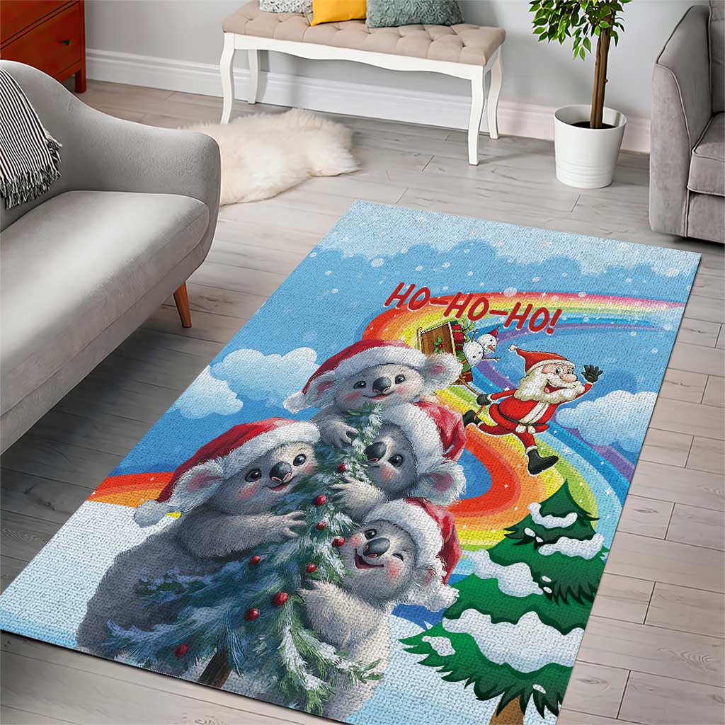 Australia Koala Christmas Area Rug Santa Claus Ho Ho Ho