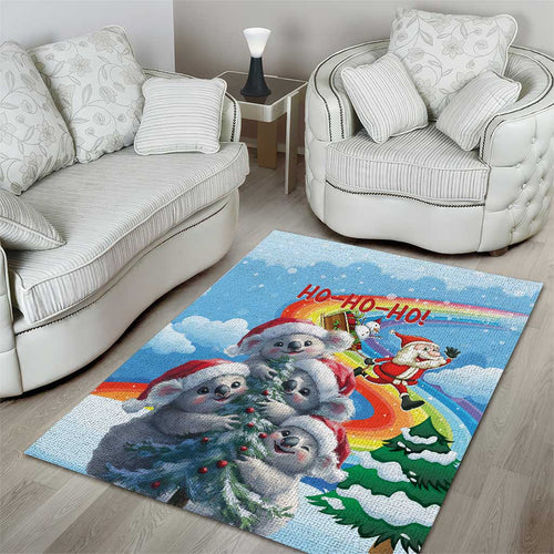 Australia Koala Christmas Area Rug Santa Claus Ho Ho Ho