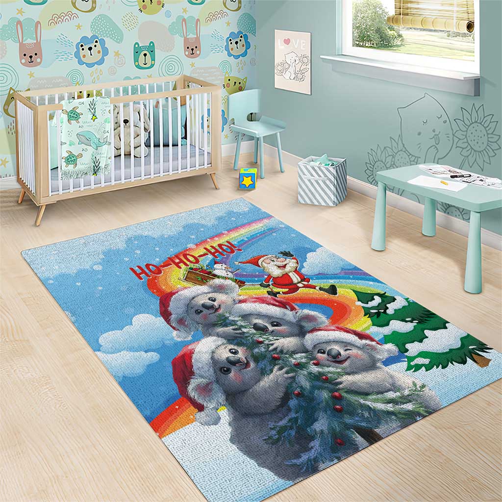 Australia Koala Christmas Area Rug Santa Claus Ho Ho Ho