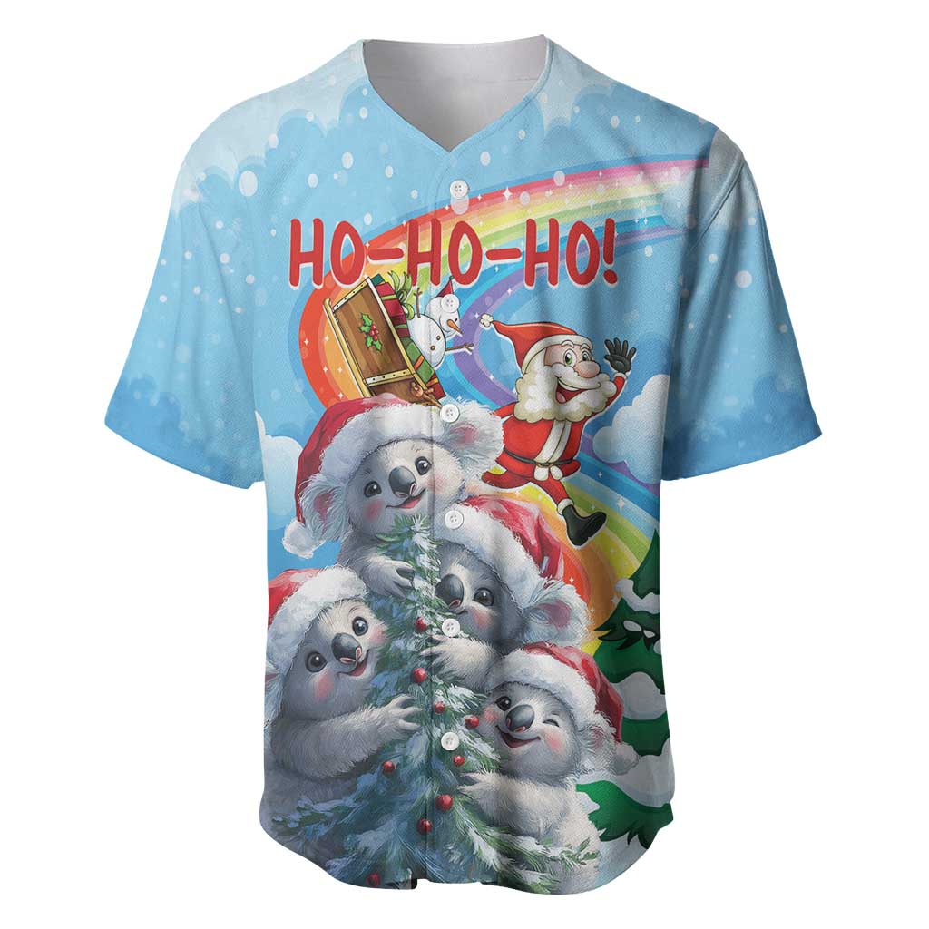 Personalised Australia Koala Christmas Baseball Jersey Santa Claus Ho Ho Ho