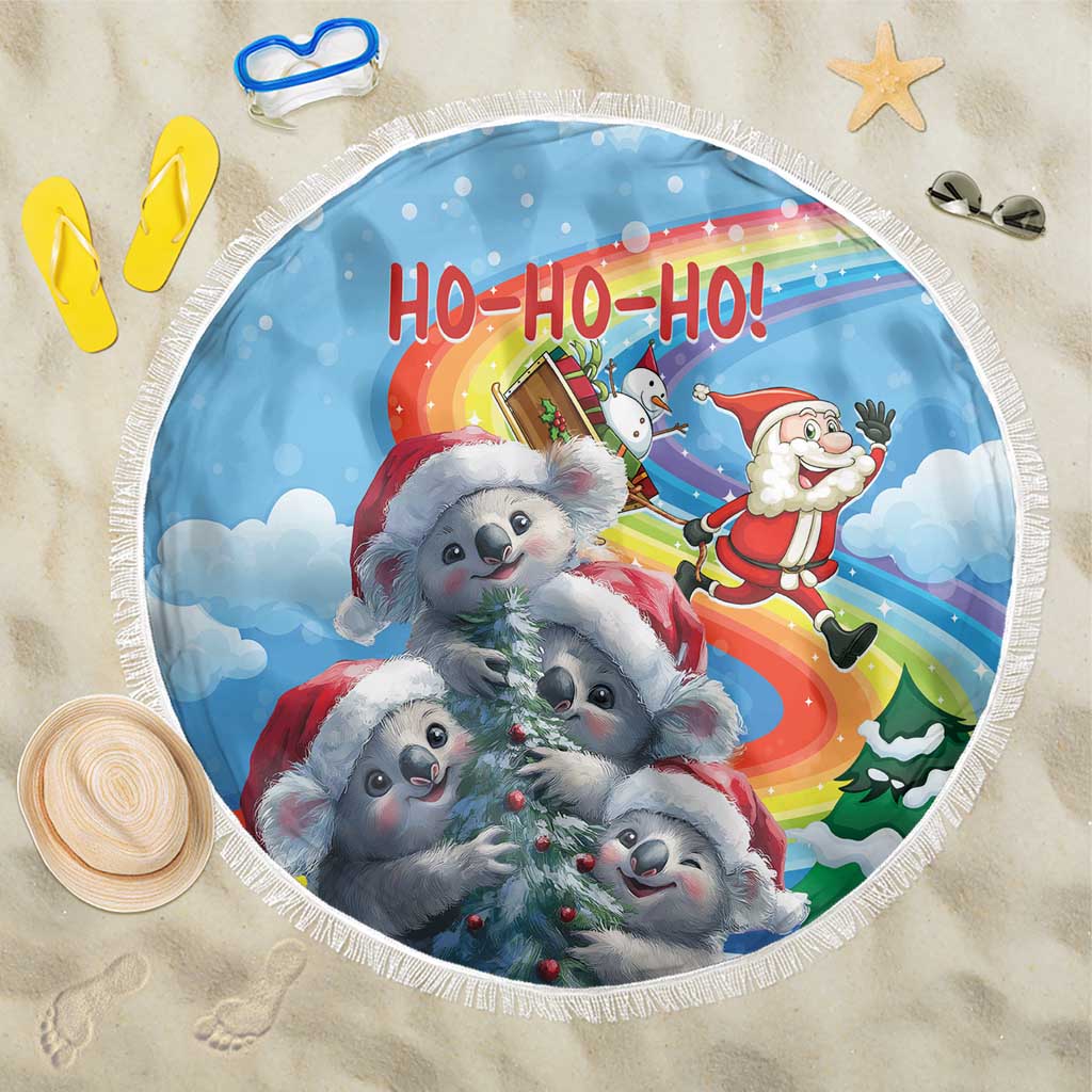 Australia Koala Christmas Beach Blanket Santa Claus Ho Ho Ho