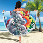 Australia Koala Christmas Beach Blanket Santa Claus Ho Ho Ho