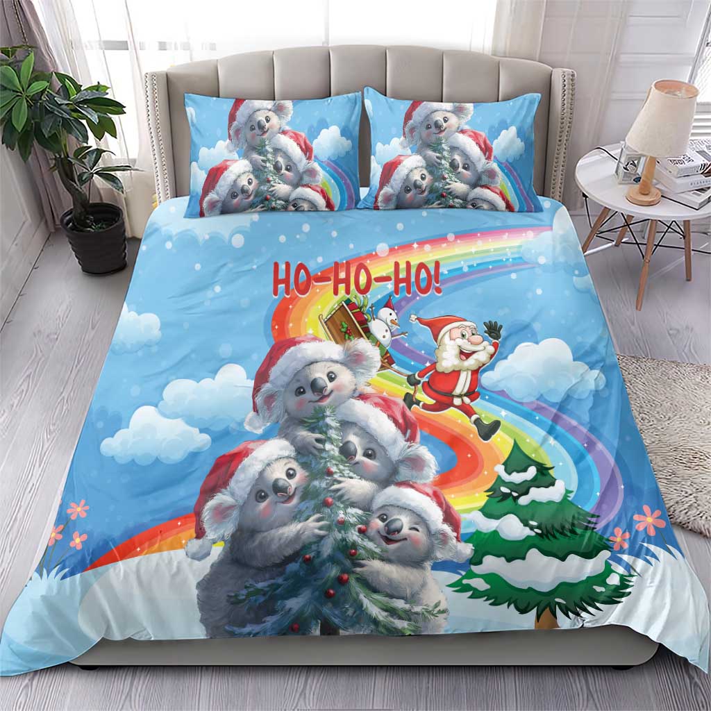 Australia Koala Christmas Bedding Set Santa Claus Ho Ho Ho