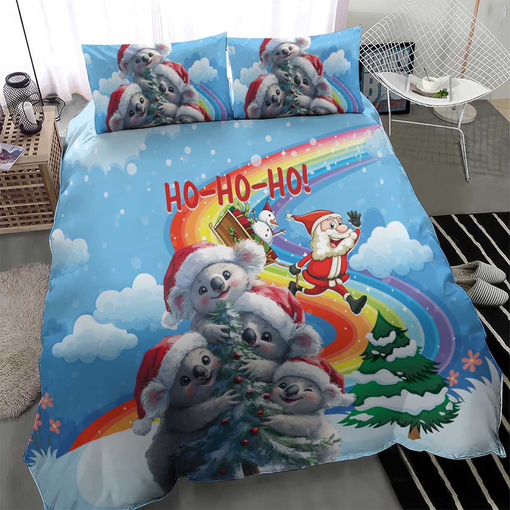 Australia Koala Christmas Bedding Set Santa Claus Ho Ho Ho
