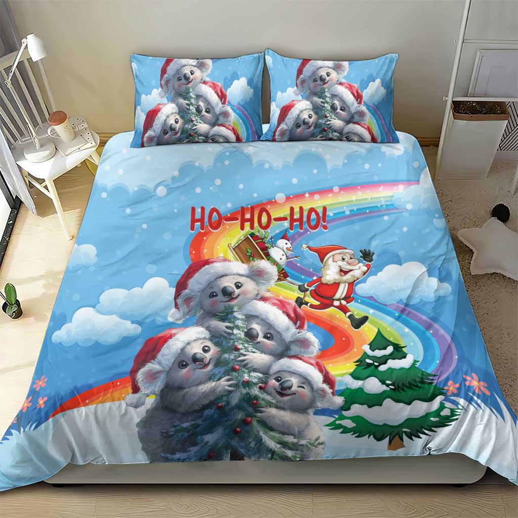 Australia Koala Christmas Bedding Set Santa Claus Ho Ho Ho