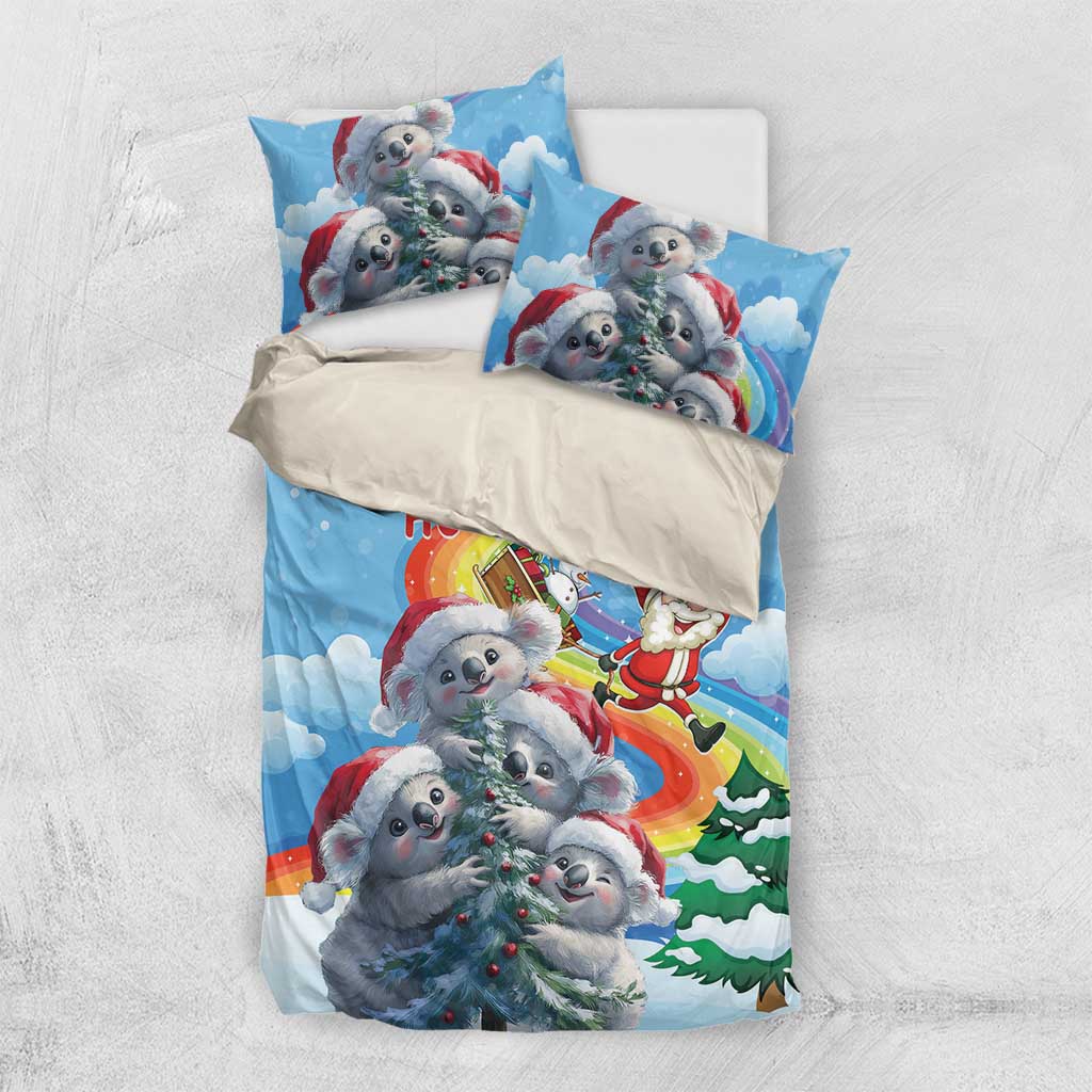 Australia Koala Christmas Bedding Set Santa Claus Ho Ho Ho