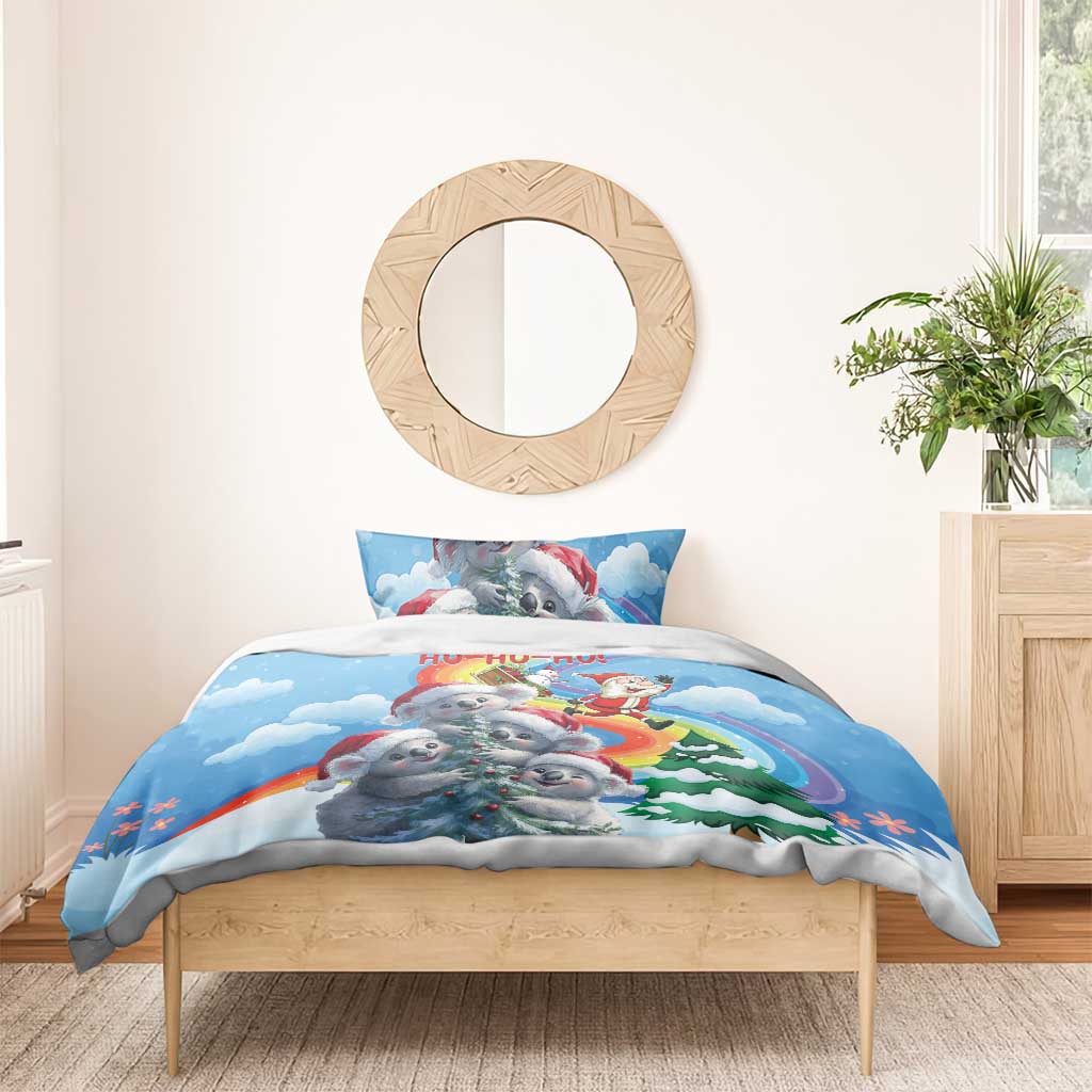Australia Koala Christmas Bedding Set Santa Claus Ho Ho Ho